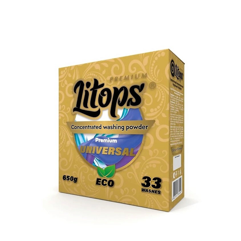 Изображение товара LITOPS Стиральный порошок для белья с кондиционером автомат Premium ECO универсальный, 33 стирки, 650 г