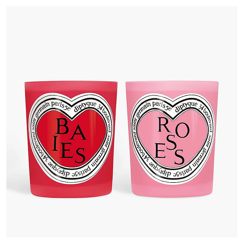 Изображение товара DIPTYQUE Набор ароматических свечей Valentine's Baies & Roses Duo, 2шт