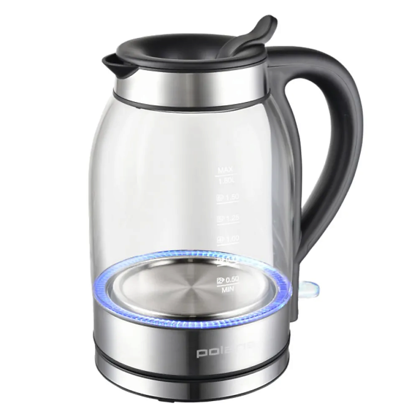Изображение товара POLARIS Чайник электрический PWK 1739CGL, .8 л, технология верхнего залива, подсветка, серебристый