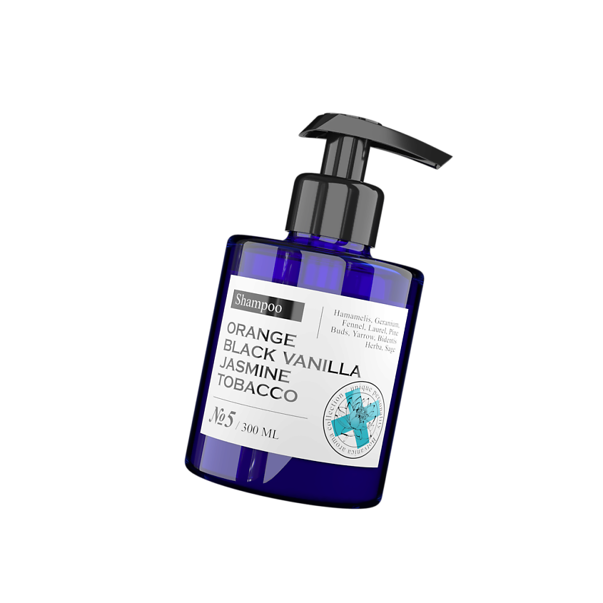 Изображение товара MANIAC GOURMET Шампунь увлажняющий парфюмированный Апельсин,Черная ваниль,Жасмин,Табак (№5), 300 мл