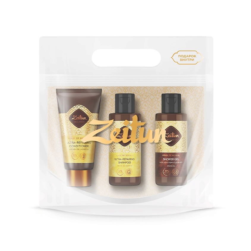 Изображение товара ZEITUN Тревел-набор «Ритуал восстановления» с марокканской арганой Sense of Revival, 3 х 50 мл