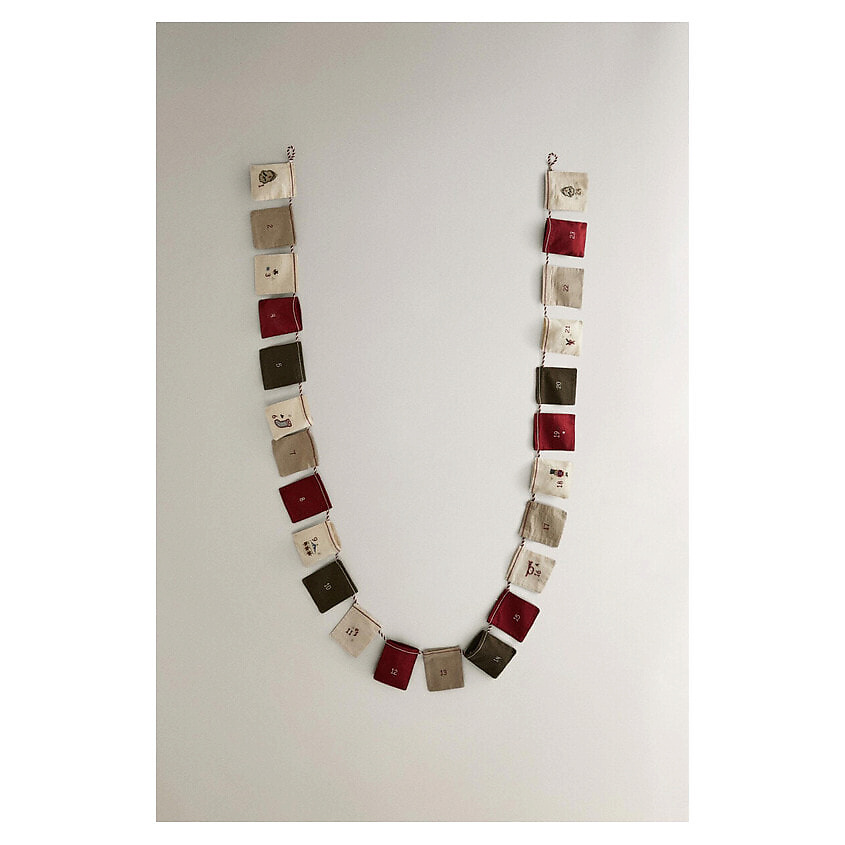 Изображение товара ZARA HOME Адвент-календарь Christmas Embroidered Advent Calendar Garland, Мультиколор