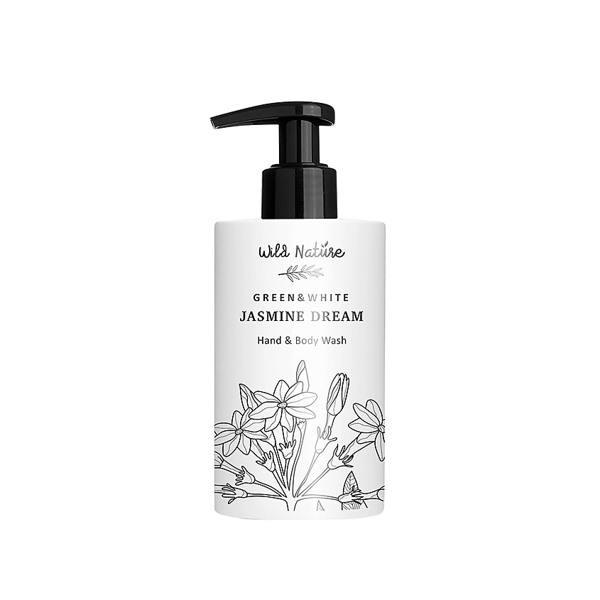 Изображение товара WILD NATURE Гель для мытья рук и тела Green & White Jasmine Dream Hand & Body Wash, 290 мл