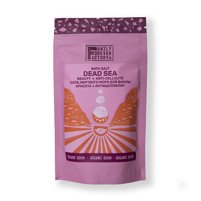 Изображение товара FAMILY FOREVER FACTORY Соль Мертвого моря для ванны "КРАСОТА + АНТИЦЕЛЛЮЛИТ" Organic Boom, 300 г