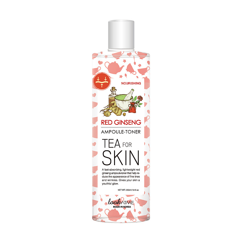 Изображение товара LOOK AT ME Тонер для лица питательный Tea For Skin Red Ginseng, 250 мл