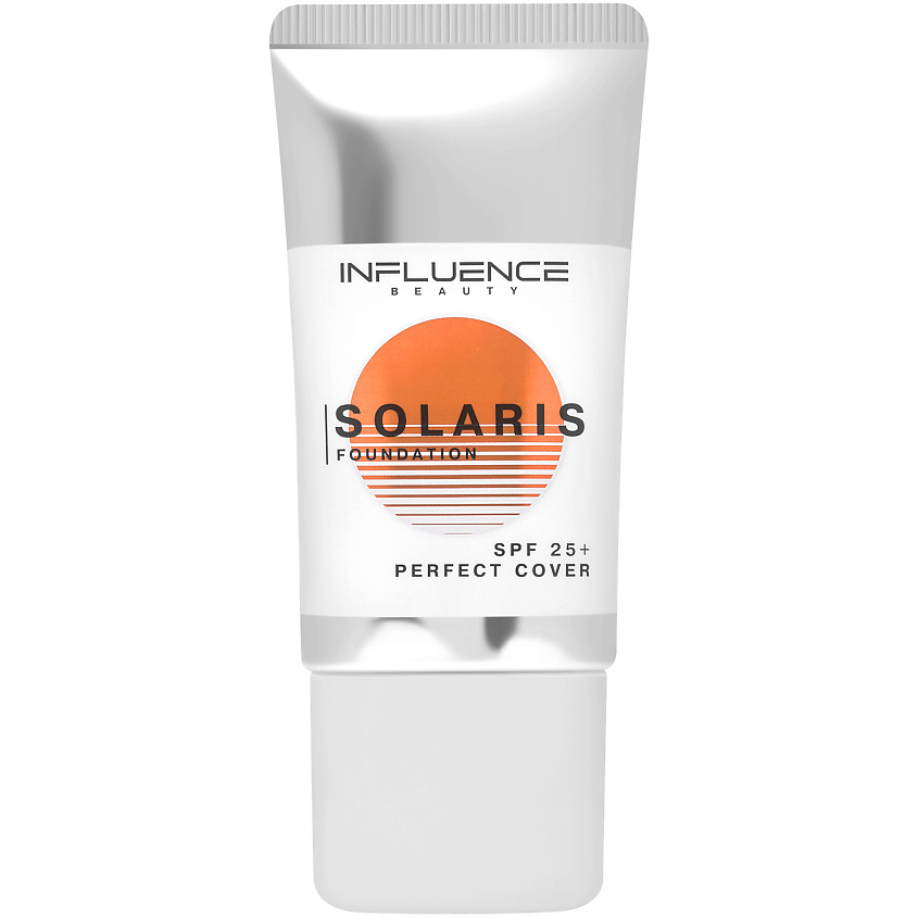 Изображение товара Influence Beauty Тональная основа с SPF 25+ надежная защита от UV-лучей Solaris, № 02 Light/Светло-бежевый, 25 мл