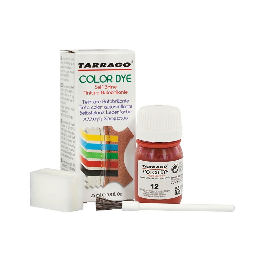 Изображение товара TARRAGO Красная краска для обуви, одежды, сумок, мебели COLOR DYE, цвет: Красный, 25 мл