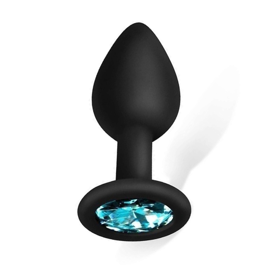 Изображение товара QUALIGO Анальная пробка с кристаллом, Голубой кристалл