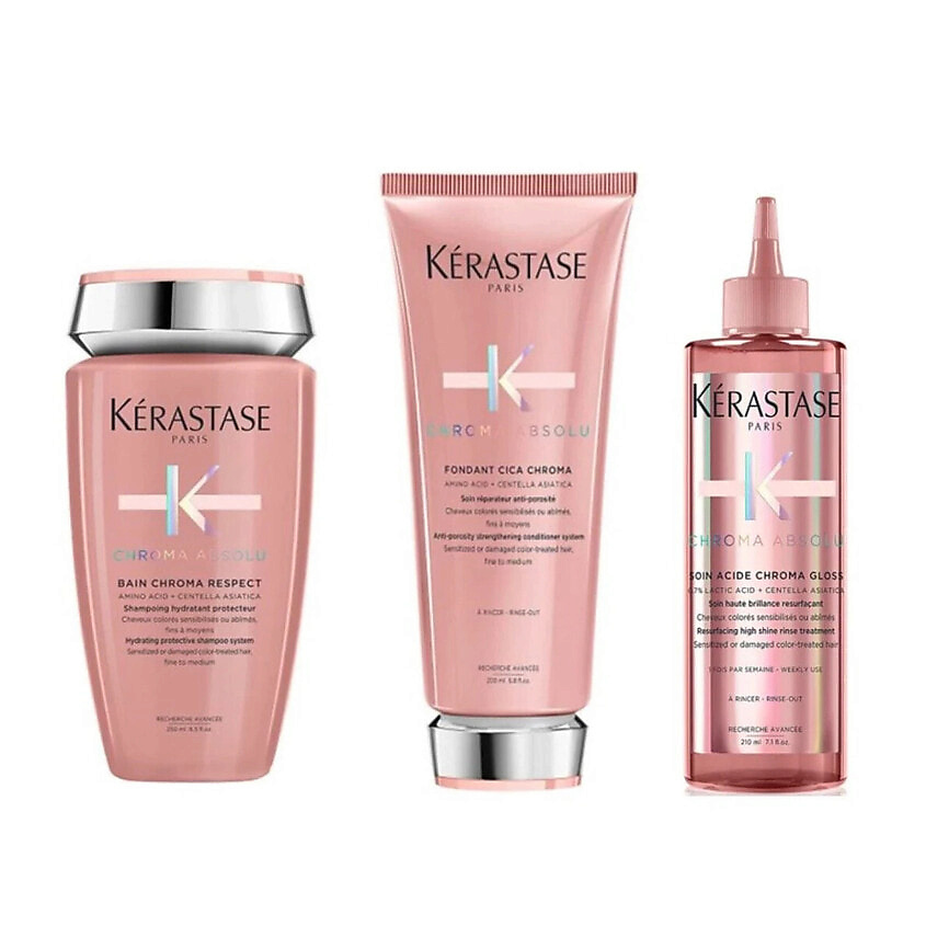 Изображение товара KERASTASE Набор для окрашенных волос Chroma Absolu Set Respect, 250 мл + 200 мл + 210 мл