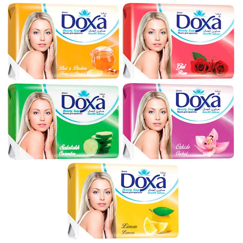 Изображение товара Туалетное мыло DOXA Секрет красоты 5х60 г, мягкое очищение и аромат