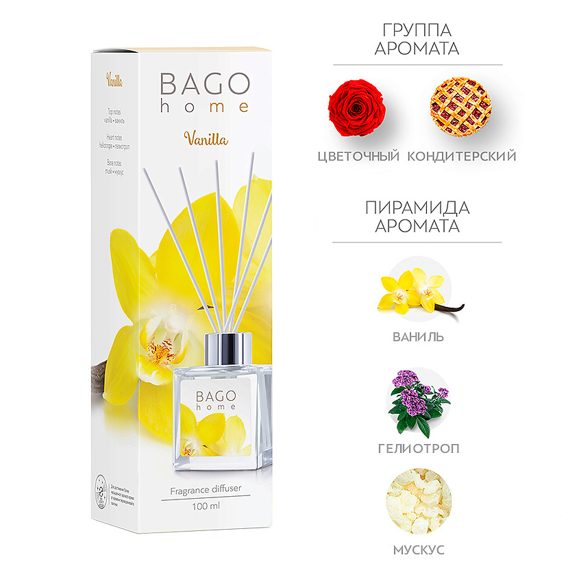 Изображение товара BAGO HOME Ароматический диффузор Ваниль, 100 мл
