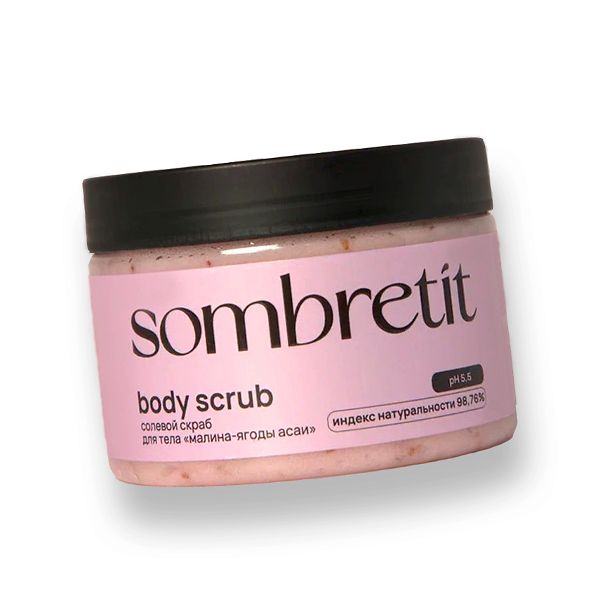 Изображение товара Скраб для тела SOMBRETIT солевой с маслом малины и ягод асаи 300мл
