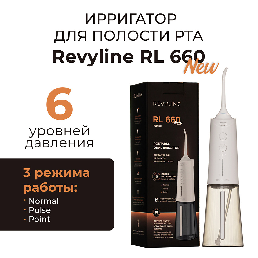 Изображение товара Портативный ирригатор Revyline RL 660 New с USB Type-C для ежедневной гигиены