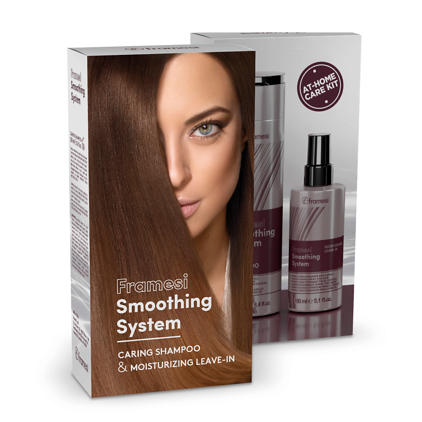 Изображение товара FRAMESI Спрей smoothing system moisturizing leave-in + Шампунь smoothing system caring shampoo, 1 шт.