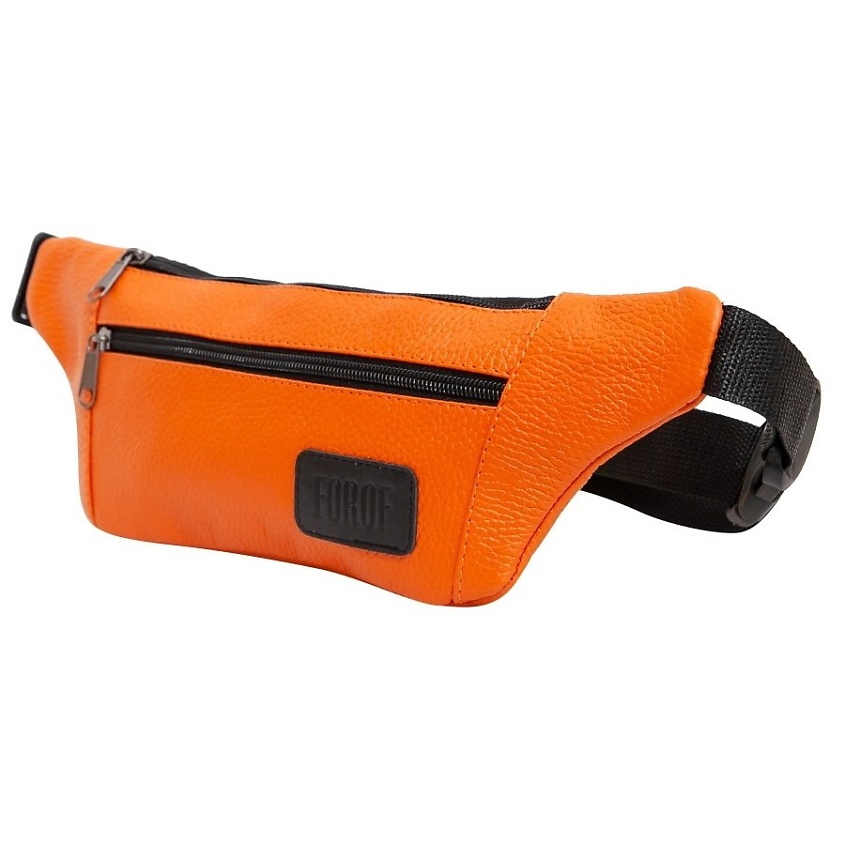 Изображение товара Кожаная поясная сумка FOROF оранжевая для путешествий и активного отдыха