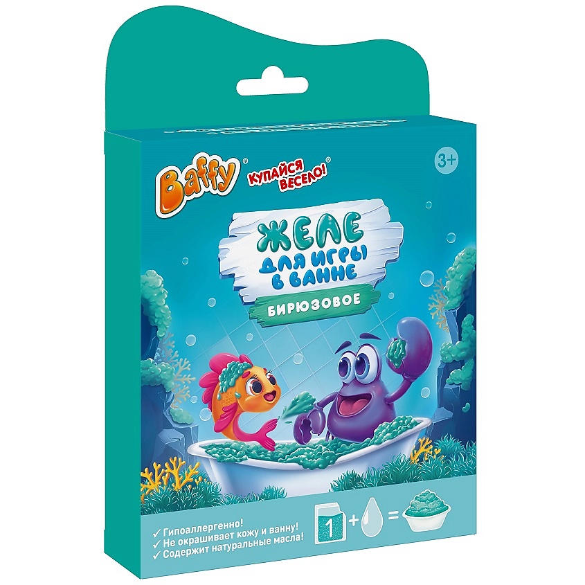 Изображение товара БАФФИ Желе для игры в ванне бирюзовое набор для детей от 3 лет