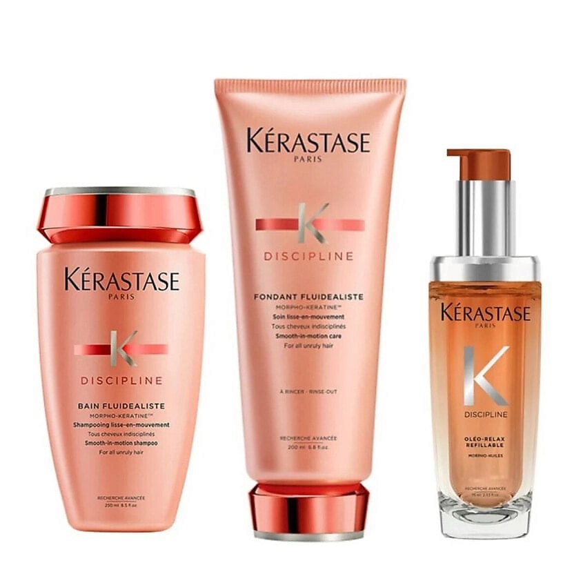 Изображение товара KERASTASE Набор для волос Discipline: шампунь + кондиционер + масло, 250 мл + 200 мл +75 мл