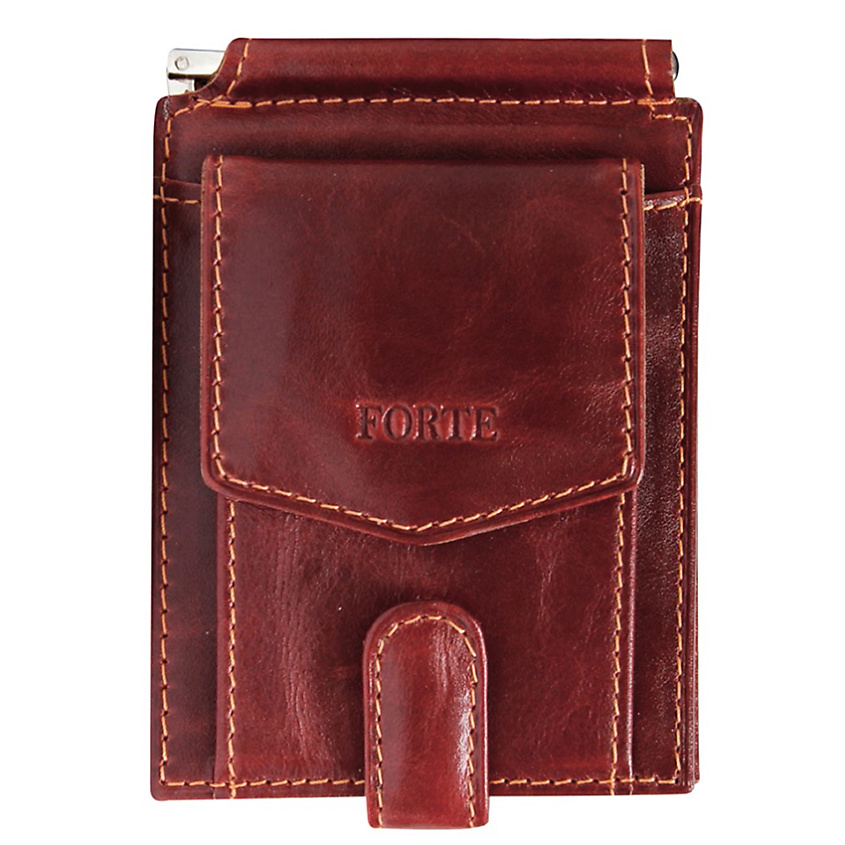 Изображение товара Зажим для денег Forte из натуральной кожи с монетником и отделениями
