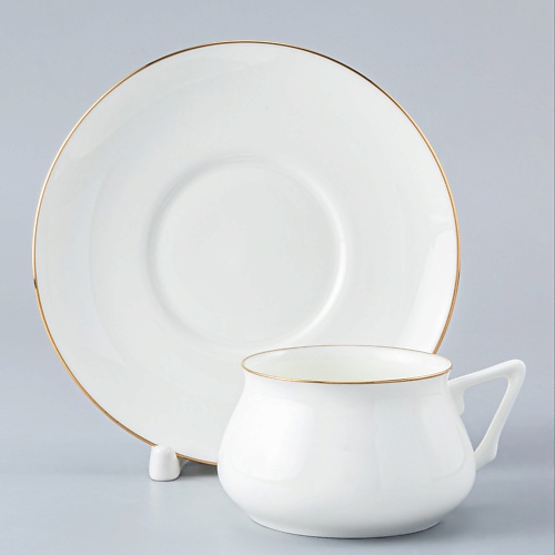 

ИМПЕРАТОРСКИЙ ФАРФОРОВЫЙ ЗАВОД Чашка с блюдцем кофейная "Золотой кантик", Чашка с блюдцем кофейная "Золотой кантик"