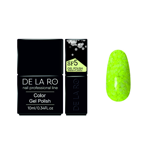 

DE LA RO Гель-лак для ногтей Snow Flakes, Гель-лак для ногтей Snow Flakes