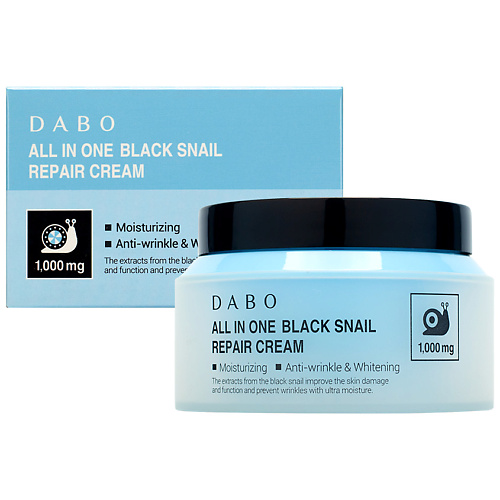 

DABO Крем для лица универсальный восстанавливающий с муцином черной улитки All in One Black Snail Repair Cream 100, Крем для лица универсальный восстанавливающий с муцином черной улитки All in One Black Snail Repair Cream
