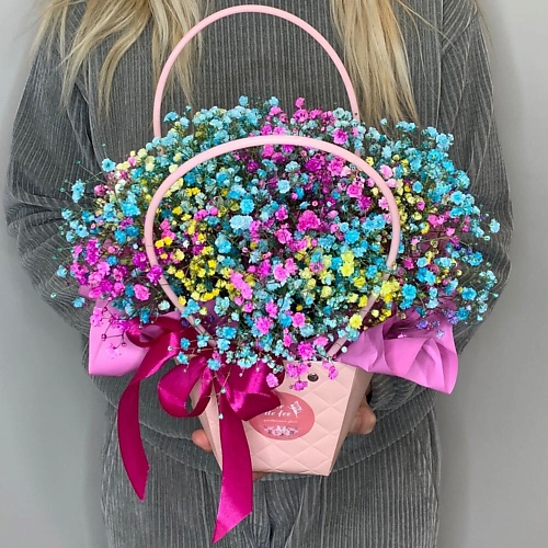 FLEUR DE FEE ЦВЕТОЧНАЯ ФЕЯ Букет в сумочке из гипсофилы (микс)