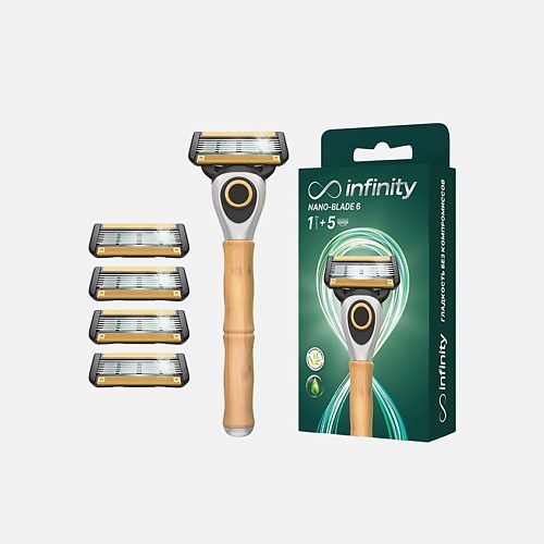 

INFINITY Мужская бритва станок +4 сменные кассеты Nano-Blade6, Мужская бритва станок +4 сменные кассеты Nano-Blade6