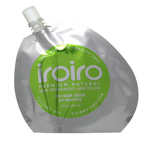 

IROIRO Семи-перманентный краситель для волос 350 NEON GREEN Неоновый зеленый 236, Семи-перманентный краситель для волос 350 NEON GREEN Неоновый зеленый