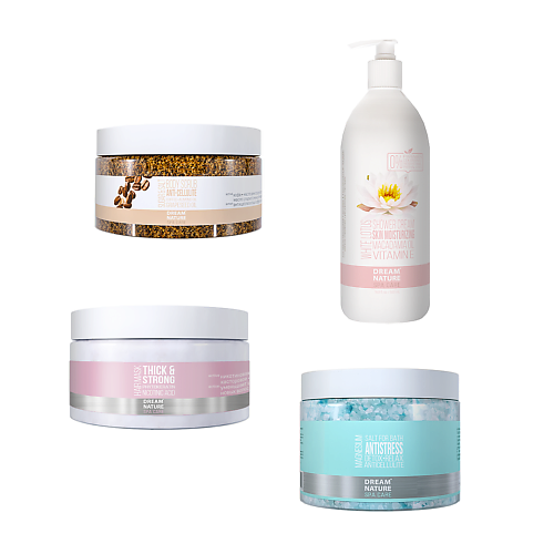 

DREAM NATURE НАБОР 4в1: Гель" Лотос", Скраб "Детокс", Соль с лавандой, Маска "Густые и сильные", НАБОР 4в1: Гель" Лотос", Скраб "Детокс", Соль с лавандой, Маска "Густые и сильные"