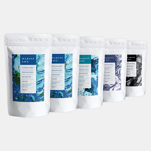 

MARINE LIFE Набор солей для ванны MIX (соль Красного и Мертвого морей, магниевая и английская) 5000, Набор солей для ванны MIX (соль Красного и Мертвого морей, магниевая и английская)