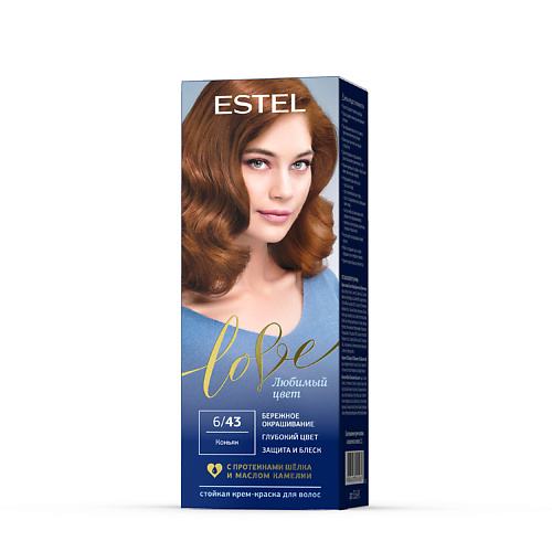 

ESTEL PROFESSIONAL Краска для волос, стойкая LOVE тон 6/43 Коньяк 115, Краска для волос, стойкая LOVE тон 6/43 Коньяк