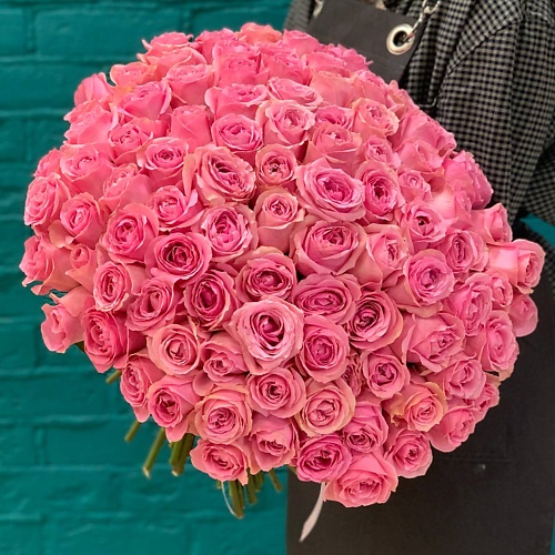 

ЦВЕТЫ МИШКИ Букет из 101 розовой розы, Букет из 101 розовой розы