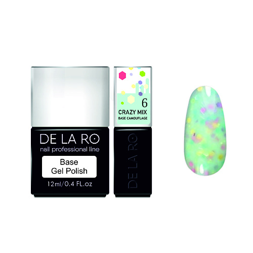 

DE LA RO Базовое покрытие для гель-лаков Rubber Crazy Mix, Базовое покрытие для гель-лаков Rubber Crazy Mix
