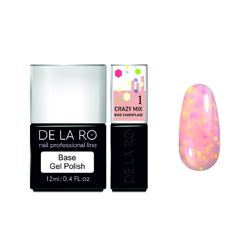 

DE LA RO Базовое покрытие для гель-лаков Rubber Crazy Mix, Базовое покрытие для гель-лаков Rubber Crazy Mix