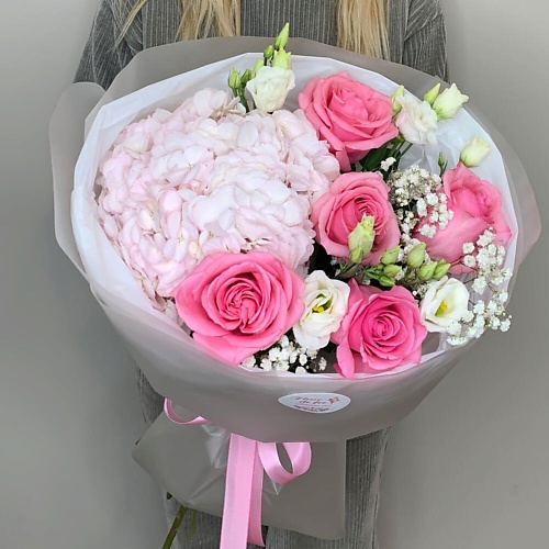 

FLEUR DE FEE ЦВЕТОЧНАЯ ФЕЯ Букет Вдохновение с гортензией, розами, эустомой, Букет Вдохновение с гортензией, розами, эустомой