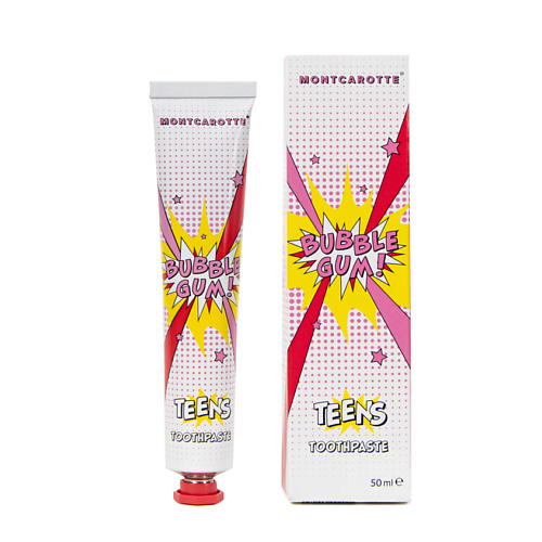 

MONTCAROTTE Зубная паста со вкусом жвачки Teens Bubble Gum 50, Зубная паста со вкусом жвачки Teens Bubble Gum