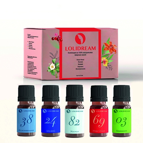

LOLIDREAM Набор натуральных эфирных масел Страсть 10, Набор натуральных эфирных масел Страсть