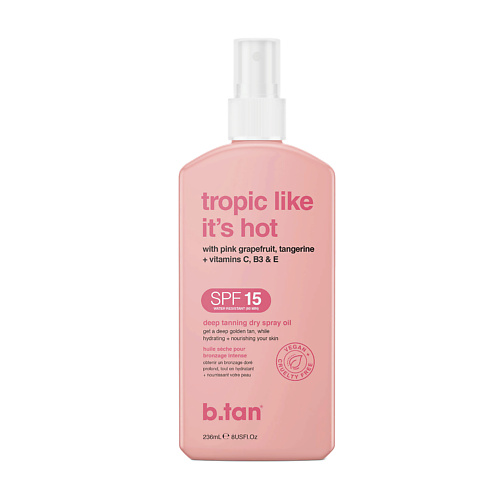 

B.TAN Сухое масло-спрей для загара tropic like it's hot deep tanning dry spray oil 236, Сухое масло-спрей для загара tropic like it's hot deep tanning dry spray oil