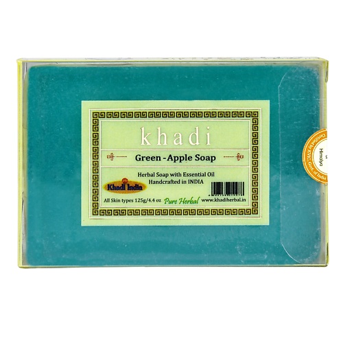 

KHADI Натуральное очищающее мыло Зеленое Яблоко 125, Натуральное очищающее мыло Зеленое Яблоко