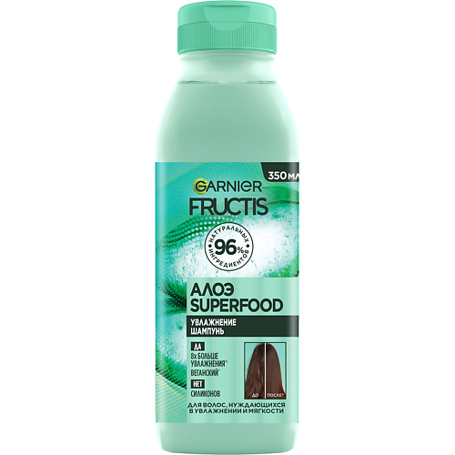 

FRUCTIS Шампунь, Superfood Алоэ, Увлажнение для волос, нуждающихся в увлажнении и мягкости 350, Шампунь, Superfood Алоэ, Увлажнение для волос, нуждающихся в увлажнении и мягкости