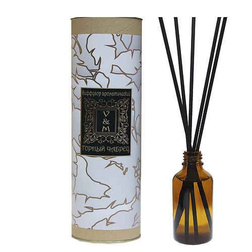 

VAN&MUN Ароматический диффузор Горный чабрец с палочками для дома и офиса 45, Ароматический диффузор Горный чабрец с палочками для дома и офиса