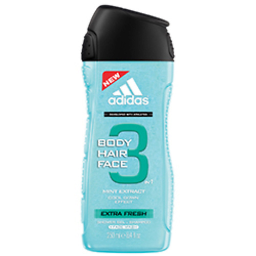 

ADIDAS Шампунь и гель для душа Extra Fresh 250, Шампунь и гель для душа Extra Fresh