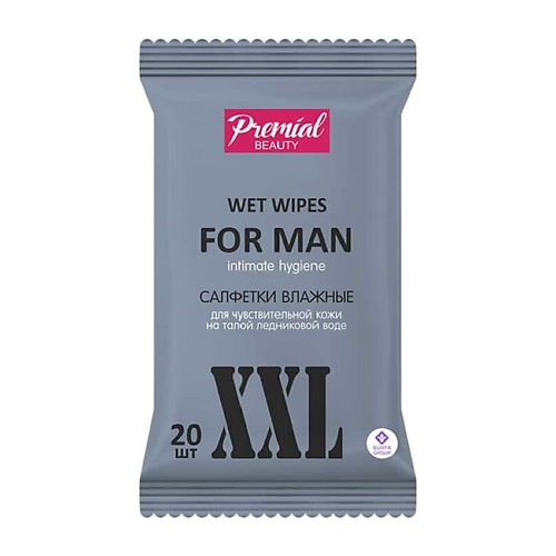 

PREMIAL Салфетки влажные для интимной гигиены, мужские 20, Салфетки влажные для интимной гигиены, мужские