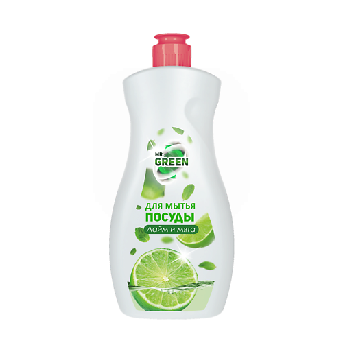 

MR.GREEN Средство для мытья посуды Лайм и мята 500, Средство для мытья посуды Лайм и мята