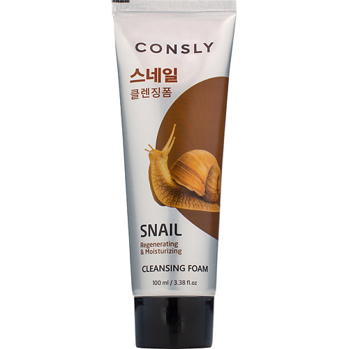

CONSLY Восстанавливающая кремовая пенка для умывания с муцином улитки Snail Regenerating & Moisturizing Cleansing Foam 100, Восстанавливающая кремовая пенка для умывания с муцином улитки Snail Regenerating & Moisturizing Cleansing Foam