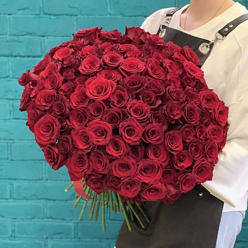 

ЦВЕТЫ МИШКИ Букет из 101 красной розы, Букет из 101 красной розы