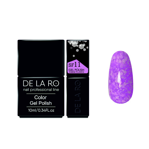 

DE LA RO Гель-лак для ногтей Snow Flakes, Гель-лак для ногтей Snow Flakes