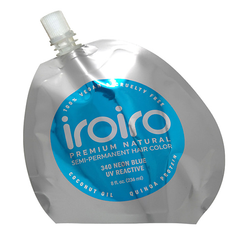 

IROIRO Семи-перманентный краситель для волос 340 NEON BLUE Неоновый синий 236, Семи-перманентный краситель для волос 340 NEON BLUE Неоновый синий
