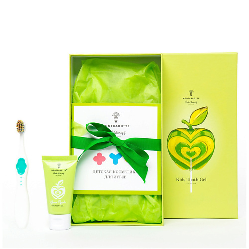 

MONTCAROTTE Подарочный набор детской косметики для зубов "Зеленое яблоко", Подарочный набор детской косметики для зубов "Зеленое яблоко"