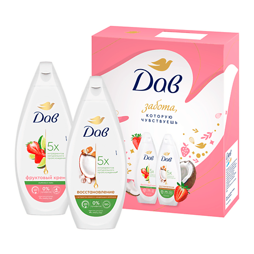 

DOVE ДАВ ФРУКТОВОЕ НАСТРОЕНИЕ Крем-гель для душа + Крем-гель для душа, ДАВ ФРУКТОВОЕ НАСТРОЕНИЕ Крем-гель для душа + Крем-гель для душа